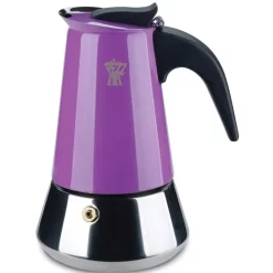 Espressokocher EDELSTAHL Induktion Espresso Espressokanne Violett Für 4 Tassen
