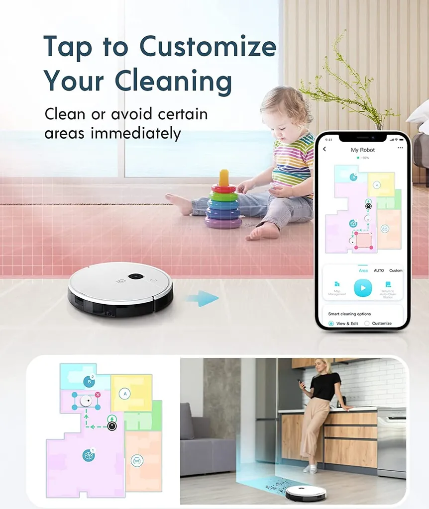 Yeedi Vac Hybrid 2-in-1 Saugroboter Wischfunktion Teppicherkennung Wischroboter 2500Pa 4 Yeedi Vac Hybrid 2-in-1 Saugroboter Wischfunktion Teppicherkennung Wischroboter 2500Pa – Bild 4