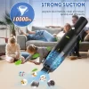 Mini-Staubsauger, Kabelloser Handstaubsauger, 10000 Pa Starke Saugkraft, Tragbarer Auto-Staubsauger, Wiederaufladbar Für Zuhause/Auto/Büro, Nebelblau ,Black