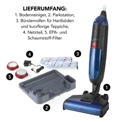 MAXXMEE Multi-Bodenreiniger 3in1 - Schwarz/blau Bodenreiniger 3in1 Hartbodenreiniger Saugen Wischen Teppichreiniger Kabellos -Philips Haushaltsgeräte Verkaufsgeschäft b8845148e9c156bf0b07832c362d4381