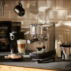 Tchibo Siebträger Espressomaschine „Lapressa“, Mit Doppelauslauf Und Milchaufschäumdüse (15 Bar, 980ml Wassertank), Inkl. Zwei Doppelwandigen Sieben, Für Espresso Und Milchschaum, Edelstahl -Philips Haushaltsgeräte Verkaufsgeschäft c4cae99369119ed849b3e5a5f3882d45