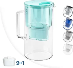 Glas Wasserfilter Wessper Mint Mit 10x Filterkartuschen KANNE & WASSERFILTER