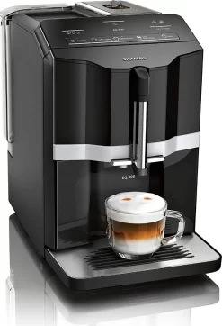 Siemens EQ.300 Kaffeevollautomat TI351509DE, Kompakte Größe, Einfache Bedienung, 1.300 Watt, Schwarz