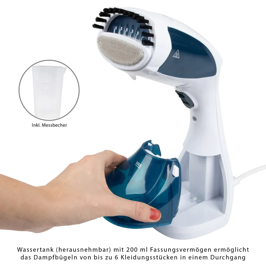Clatronic Dampfbürste DB 3717 Weiß/blau, 200 Ml Wassertank 7 Clatronic Dampfbürste DB 3717 Weiß/blau, 200 Ml Wassertank – Bild 7