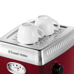 Russell Hobbs Espressomaschine Retro Rot Siebträger (15 Bar, 2 Tassen-Einsätze, 1,1l Abnehmbarer Wassertank, Dampf-Milchschaumdüse, Portionierlöffel Mit Tamper) Kaffeemaschine -Philips Haushaltsgeräte Verkaufsgeschäft c96d474bd44299bff9ad482d362abbfd