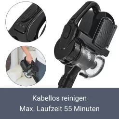 Juskys 2in1 Handstaubsauger & Akku Staubsauger - Beutellos & Kabellos – Bis 55 Min Laufzeit - Lithium-Ionen Akku, Wandhalterung & Ladestation – Schwarz -Philips Haushaltsgeräte Verkaufsgeschäft cb2af2d496e01d079dcd8a8c62fe65c6