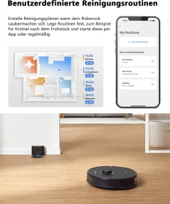 Roborock S8 Staubsauger Roboter 6000Pa Mit DuoRoller-Bürste VibraRise Wischen 3D-Mapping 3D-Strukturiertes Licht LiDAR Kindersicherung APP Control Saugroboter (Schwarz) (Upgrade S7) -Philips Haushaltsgeräte Verkaufsgeschäft cf4b54ac9d27ab6355db06cc3ddda5d9