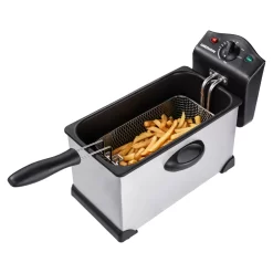 MEDION MD 18084 Fritteuse (2.000 Watt, 3L Ölbehälter, Hochwertiges Edelstahlgehäuse, Temperatureinstellung Bis 190° C) Silber -Philips Haushaltsgeräte Verkaufsgeschäft d498ce36a8cd855a4b64297bef478b43