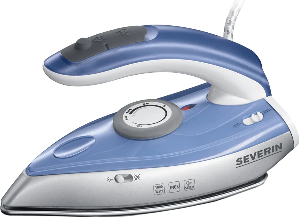 SEVERIN Reise-Dampfbügeleisen BA 3234 Silber / Blau 1 SEVERIN Reise-Dampfbügeleisen BA 3234 Silber / Blau