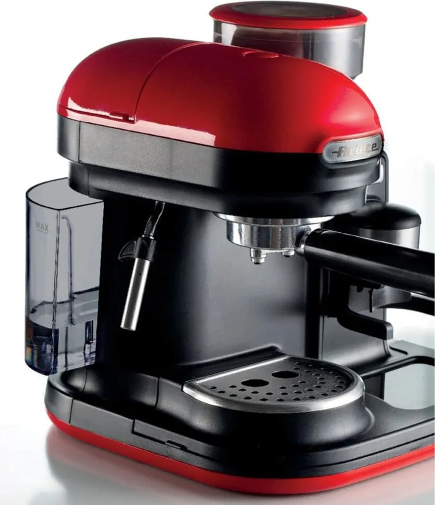 Ariete Siebträger-Espressomaschine Moderna Mit Kaffeemühle Und Aufschäumdüse, Rot/schwarz 13 Ariete Siebträger-Espressomaschine Moderna Mit Kaffeemühle Und Aufschäumdüse, Rot/schwarz – Bild 13