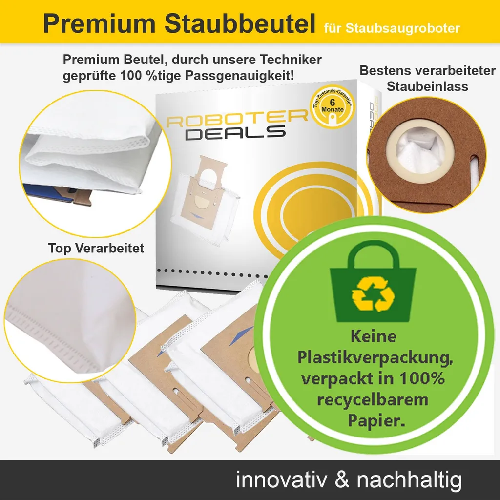 Staubbeutel (3 Stück) Für Ecovacs Deebot T9 Plus Mit Absaugstation 3 Staubbeutel (3 Stück) Für Ecovacs Deebot T9 Plus Mit Absaugstation – Bild 3