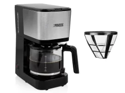 Princess Kaffeemaschine Edelstahl Set Mit Glaskanne Für 12 Tassen & 2x Permanentfilter