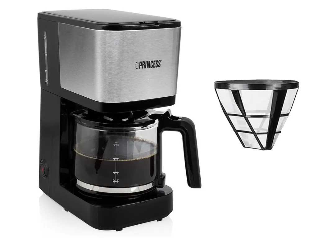 Princess Kaffeemaschine Edelstahl Set Mit Glaskanne Für 12 Tassen & 2x Permanentfilter 1 Princess Kaffeemaschine Edelstahl Set Mit Glaskanne Für 12 Tassen & 2x Permanentfilter