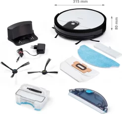 MEDION Saugroboter Mit Wischfunktion Und Zyklon Technologie S20 SW (Alexa App Steuerung, Modell 2021, Extra Flach, Regulierbare Wasserabgabe, Ladestation, Tierhaar Allergiker Optimiert) -Philips Haushaltsgeräte Verkaufsgeschäft ecf428bebdf6c884a887eaabe2496af2