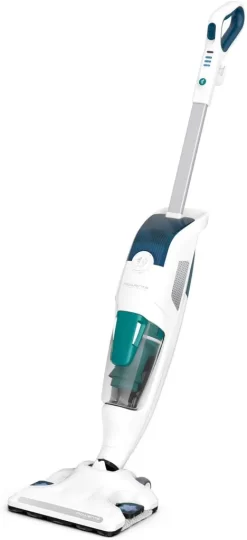 Rowenta Bodendampfreiniger Clean & Steam Revolution RY7757 | 2 In 1 Reingung | Verdampfer Für ätherische Öle | Alle Bodenarten | Anti-Kalk-Kartusche | Weiß/Blau