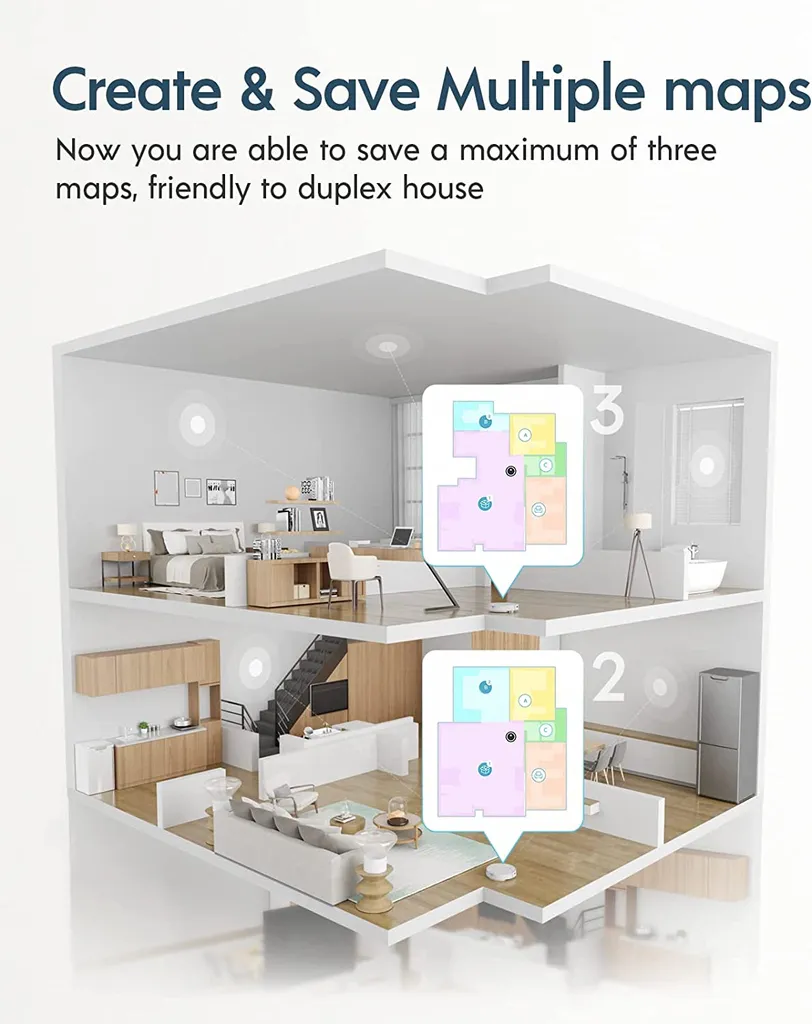 Yeedi Vac 2 Saugroboter Mit Wischfunktion, 3D-Hindernisvermeidung, 3000Pa Saugkraft, Visuelle Kartierung, Benutzerdefinierte Reinigung, Kompatibel Mit Absaugstation (exkl.) 6 Yeedi Vac 2 Saugroboter Mit Wischfunktion, 3D-Hindernisvermeidung, 3000Pa Saugkraft, Visuelle Kartierung, Benutzerdefinierte Reinigung, Kompatibel Mit Absaugstation (exkl.) – Bild 6