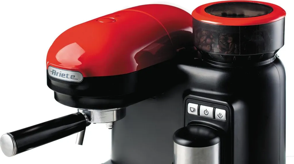 Ariete Siebträger-Espressomaschine Moderna Mit Kaffeemühle Und Aufschäumdüse, Rot/schwarz 14 Ariete Siebträger-Espressomaschine Moderna Mit Kaffeemühle Und Aufschäumdüse, Rot/schwarz – Bild 14