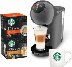 Philips Haushaltsgeräte Verkaufsgeschäft 26 KRUPS NESCAFE DOLCE GUSTO YY4893FD KAPAKE MACHINE + 2 Kisten Espresso- Und Macchiato -Kapseln + Becher Starbucks, Kompakt, Anthrazit