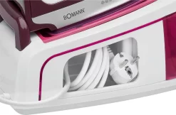 Bomann DBS 6034 CB Dampfbügelstation, Superglide-Keramiksohle, 3,5 Bar Dampfdruck, Elektronisches Anti-Tropf-System, 2300W, Weiß-flieder