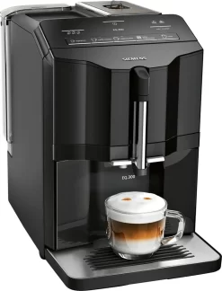 Siemens EQ.300 Kaffeevollautomat, Kompakte Größe, Einfache Bedienung, 1.300 Watt, Schwarz