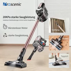 Proscenic NEU P8 PLUS Staubsauger Akku Handstaubsauger Mit LED-Lampe Kabellos 20,000 Pa Bis Zu 40 Minuten 2,200 MAh HEPA Geeignet Für Allergiker Tierhaare&Katzenstreu -Philips Haushaltsgeräte Verkaufsgeschäft fed69fc186c50576178f7329e1aef1ef